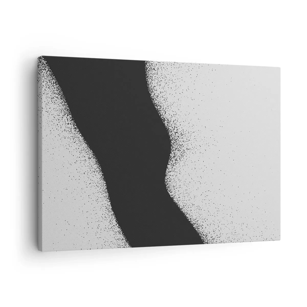 Cuadro sobre lienzo - Impresión de Imagen - Patrón abstracto en blanco y negro con puntos delicados sobre lienzo - 70x50cm - Equilibrio suave - Decoración de pared moderna para salón y dormitorio ARTTOR