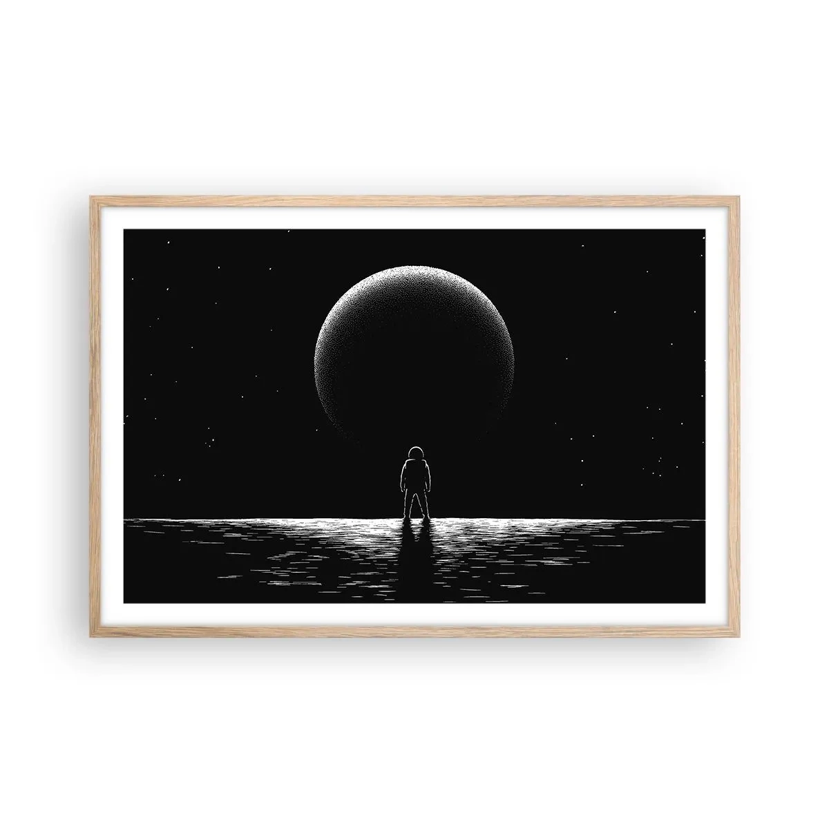 Póster en marco roble claro - Cara a cara - 91x61 cm