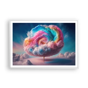 Póster en marco blanco - El sueño de un parque de atracciones - 100x70 cm