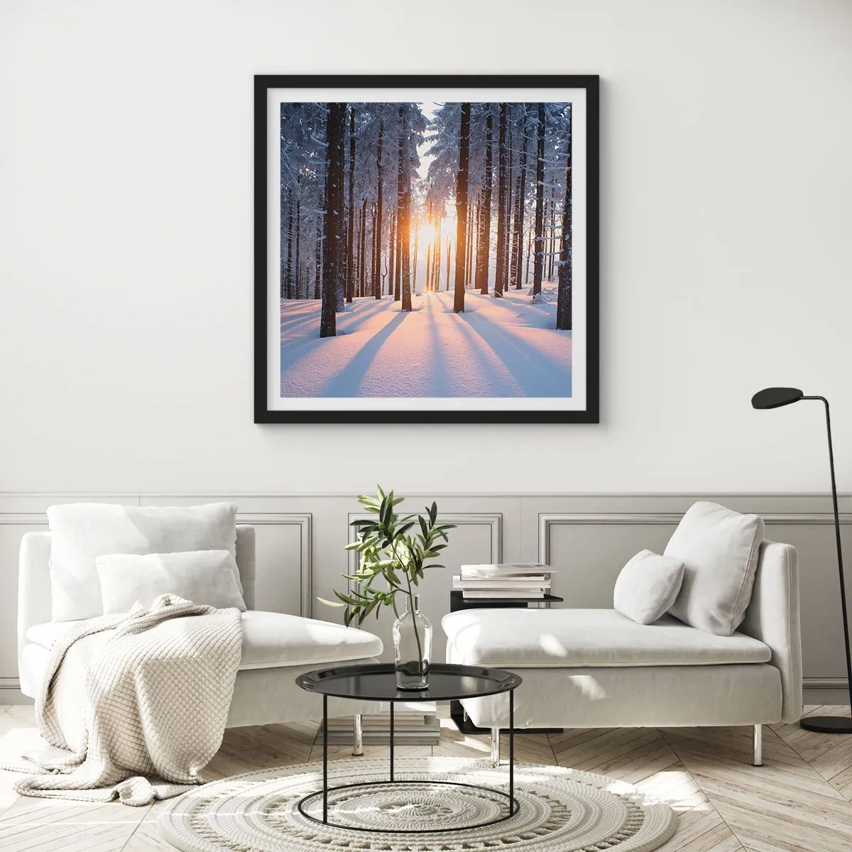 Póster en marco negro - Claramente en blanco y negro - 50x50 cm