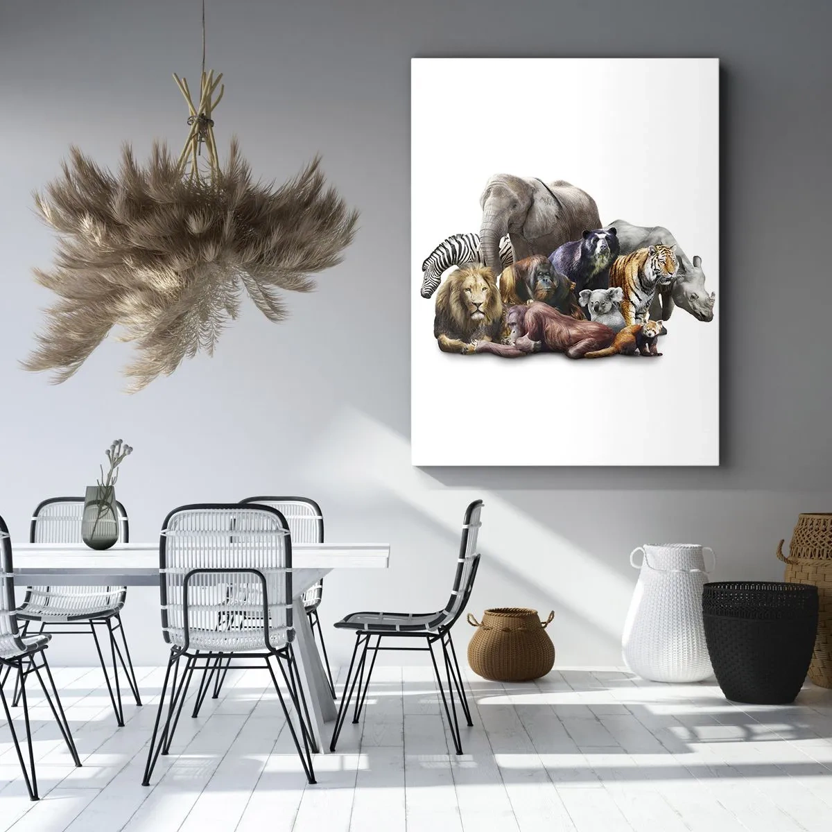 Cuadro sobre lienzo - Impresión de Imagen - Una foto de familia africana - 65x120 cm