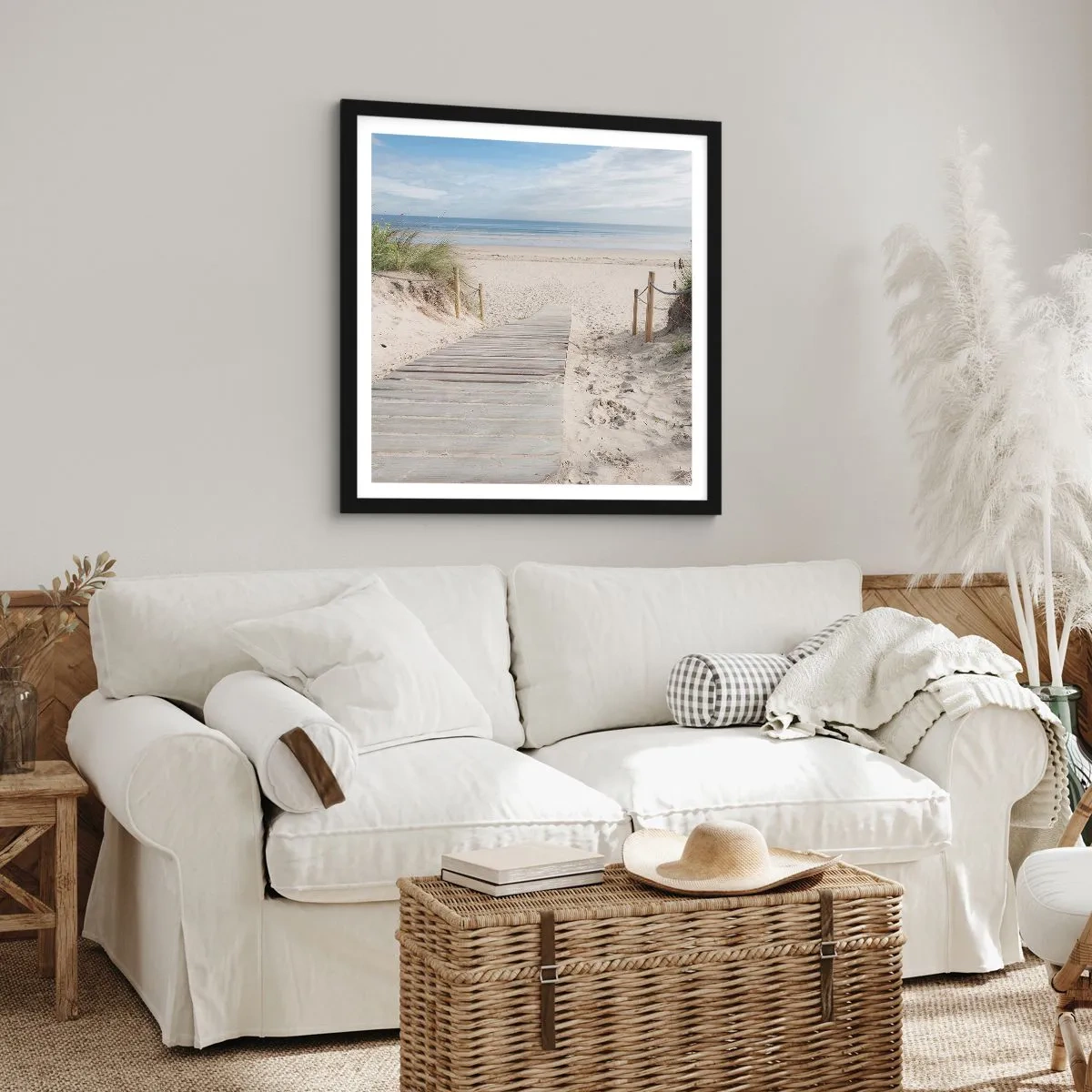 Póster en marco negro - Hasta el horizonte - 60x60 cm