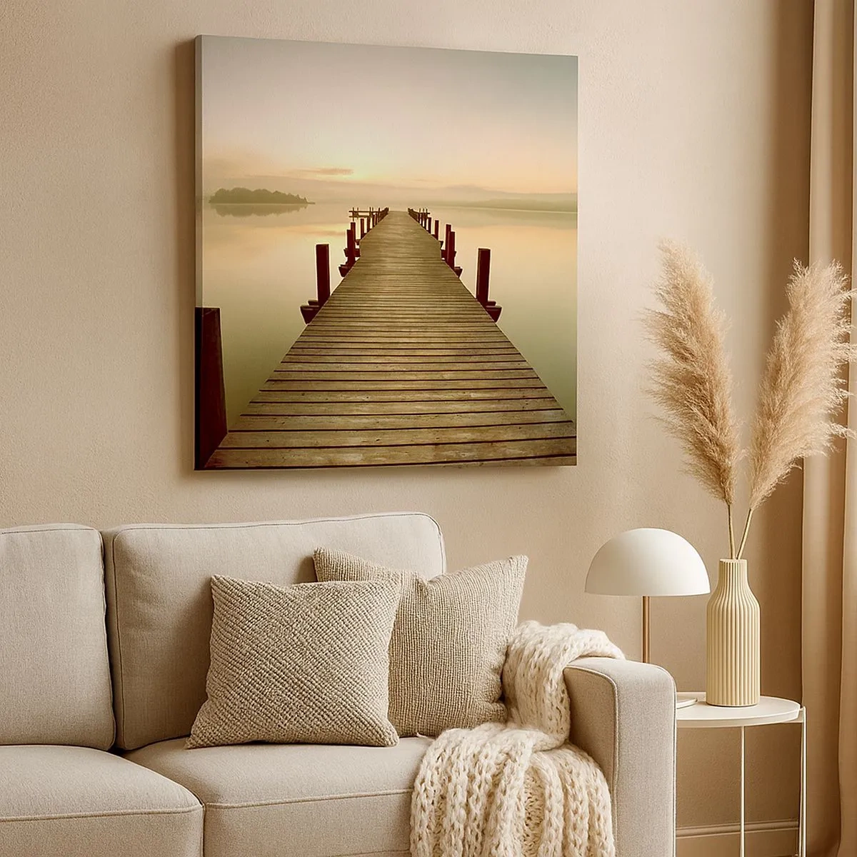 Cuadro sobre lienzo - Impresión de Imagen - Antes del amanecer, al amanecer, la luz - 30x30 cm