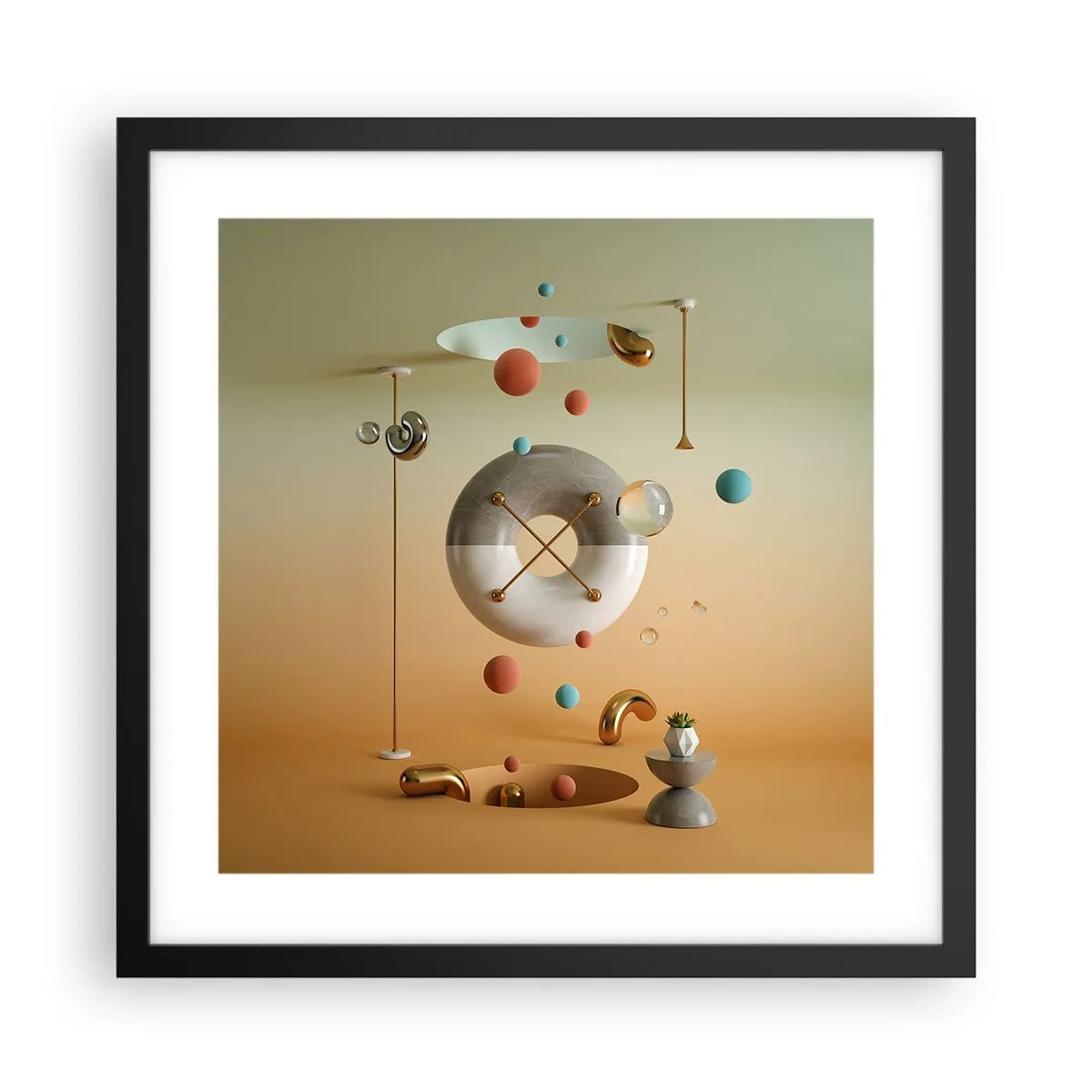 Póster en marco negro - Todo puede suceder - 40x40 cm