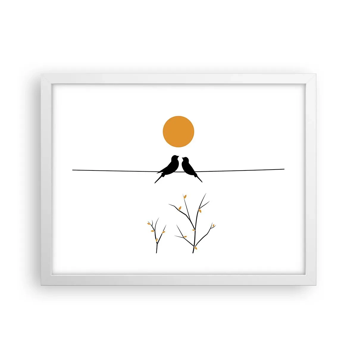 Póster en marco blanco - Noche de ruiseñores - 40x30 cm