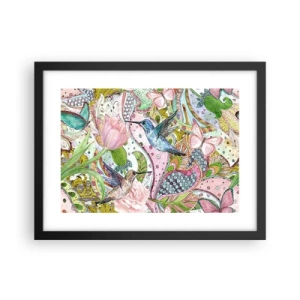 Póster en marco negro - Enredado en las vides - 40x30 cm