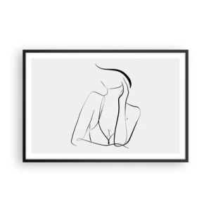 Póster en marco negro - En la ola de sueños - 91x61 cm