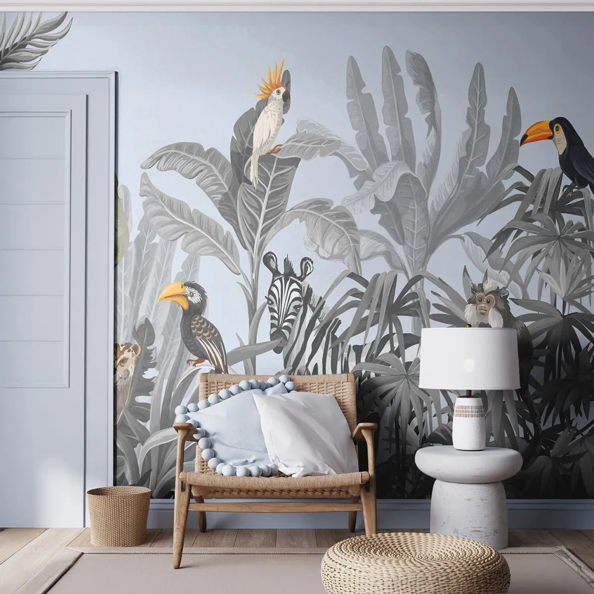 Fotomural Premium Canvas - Un cuento de hadas africano - Abstracción, Selva, animales - 250x175 cm
