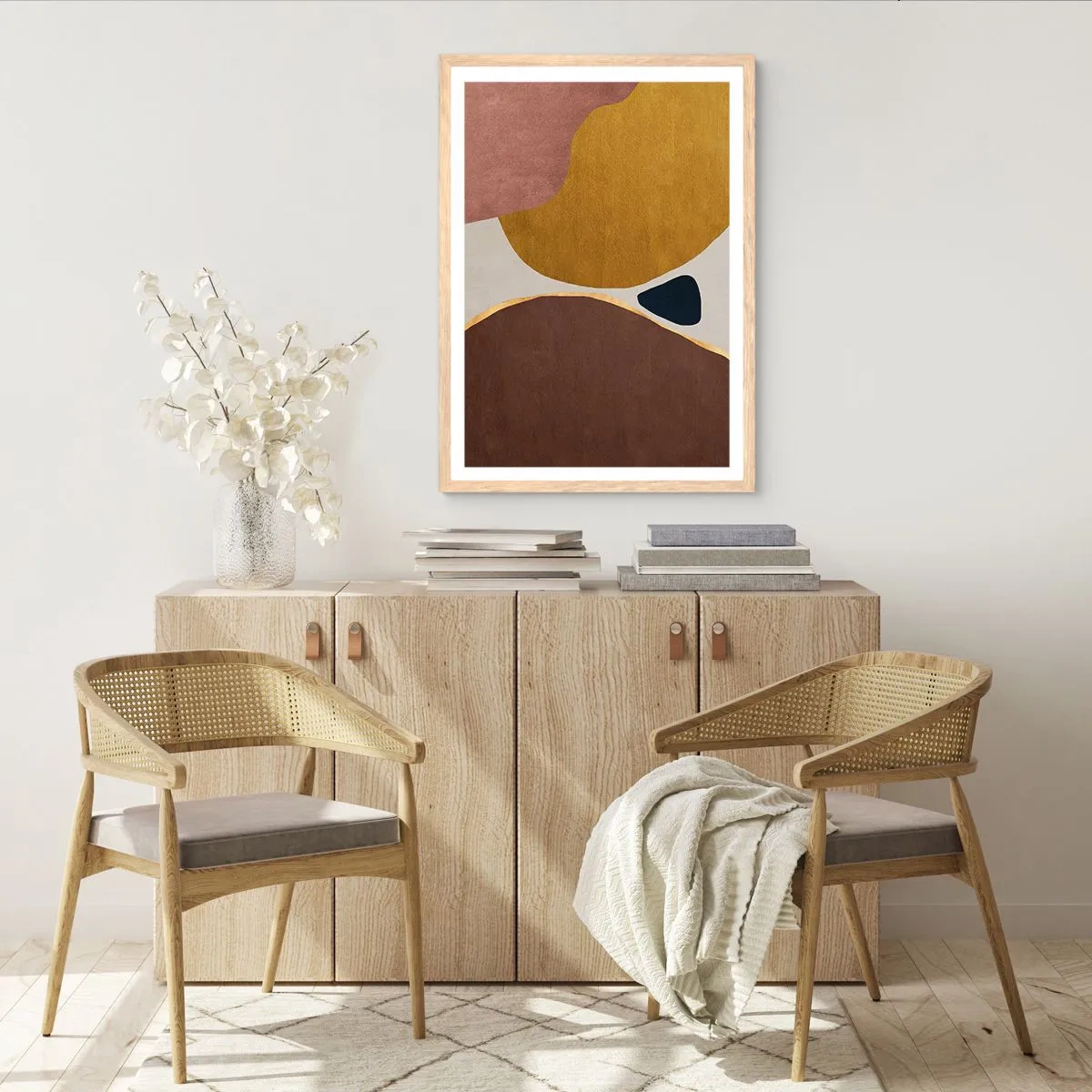 Póster en marco roble claro - Abstracción - un lugar en el espacio - 30x40 cm