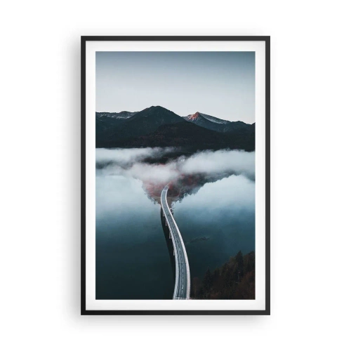 Póster en marco negro - Sobre el agua lisa como un espejo - 61x91 cm