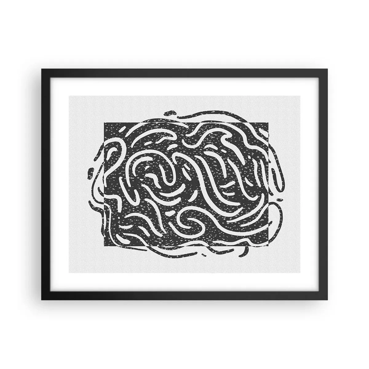 Póster en marco negro - Abstracción: una danza de alegría - 50x40 cm