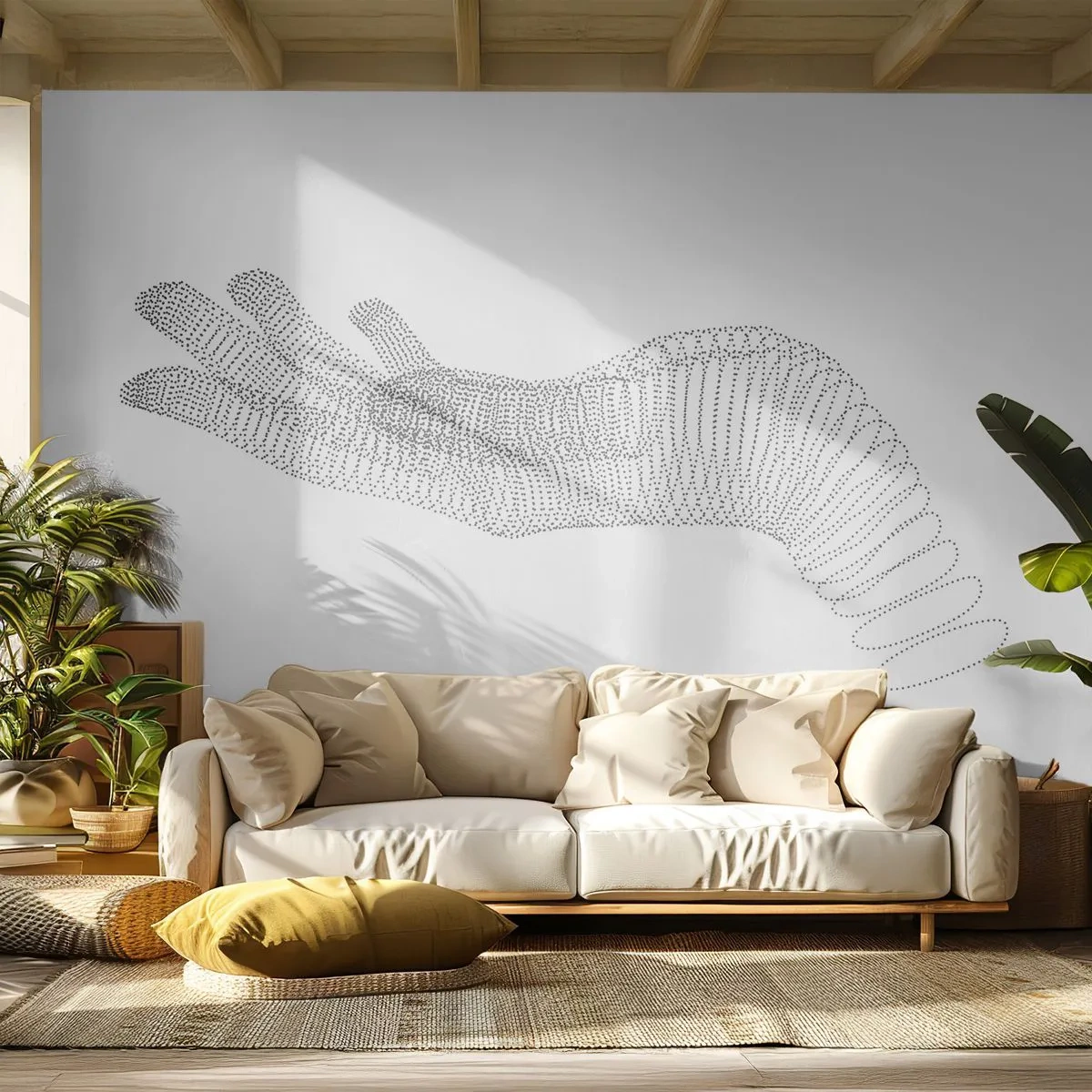 Fotomural Premium Canvas - Mano elástica - Abstracción, Gráficos, Mano - 200x140 cm