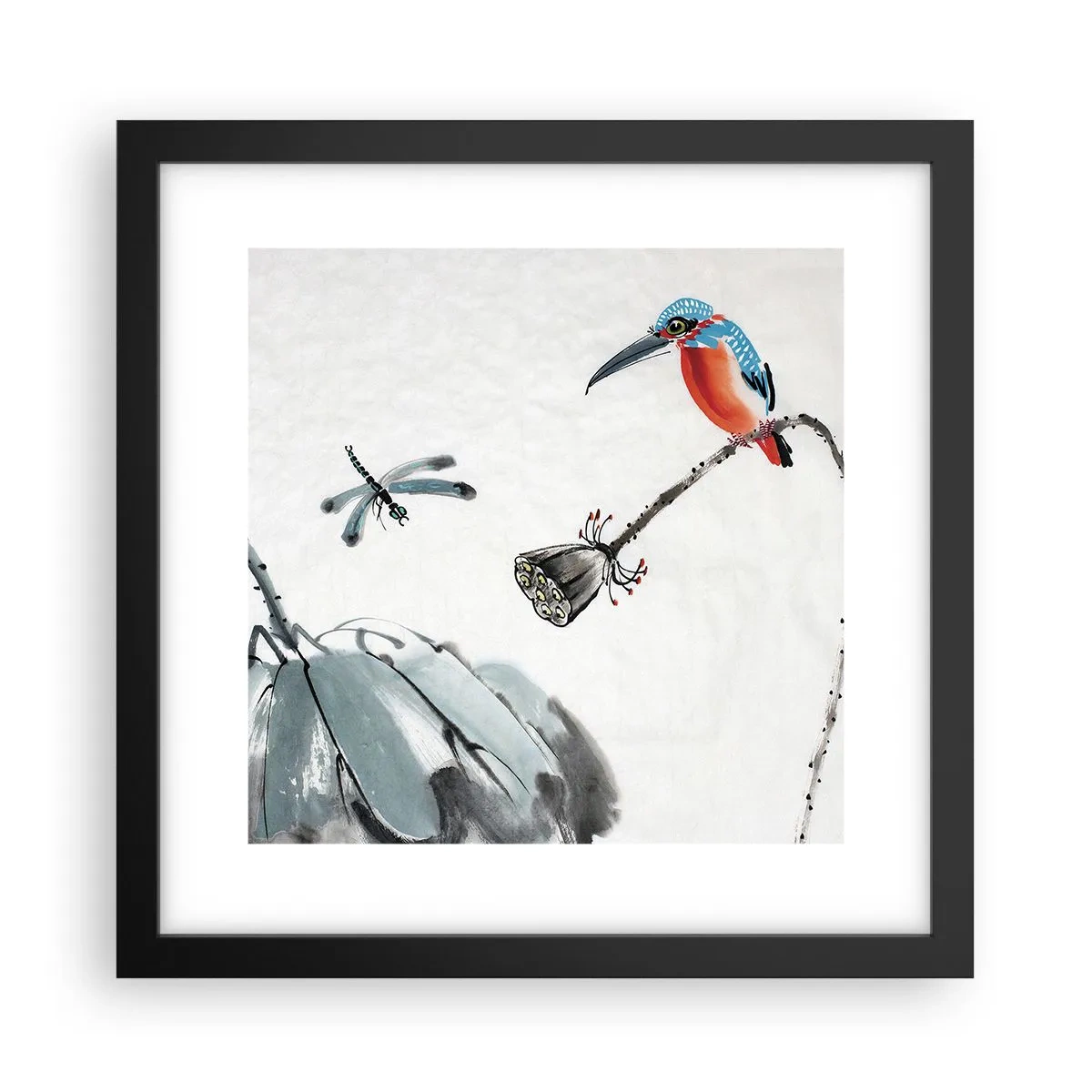 Póster en marco negro - La vida de la pradera - 30x30 cm