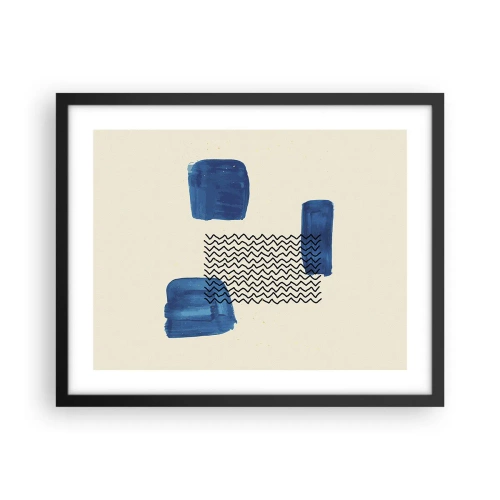 Póster en marco negro - Un cuarteto abstracto - 50x40 cm