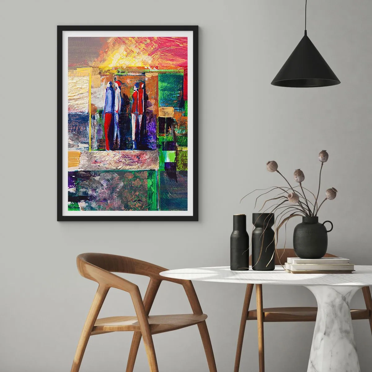 Póster en marco negro - Relaciones y emociones - 30x40 cm