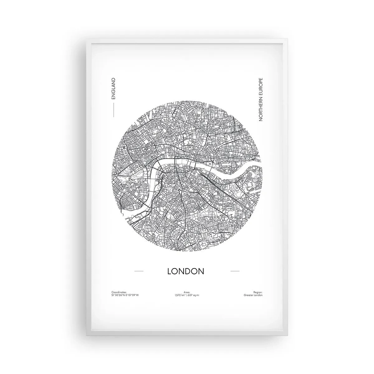 Póster en marco blanco - Anatomía de Londres - 61x91 cm
