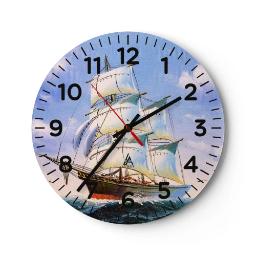 Reloj de pared - Reloj de vidrio - Orgulloso con el viento - 30x30 cm