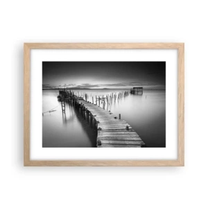 Póster en marco roble claro - La calma de una orilla olvidada - 40x30 cm