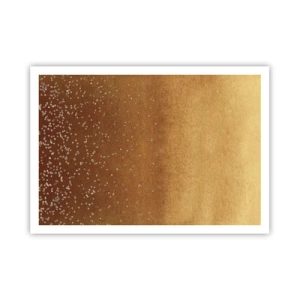 Póster - Un degradado dorado con brillo sutil y adornos. - 100x70cm - Nacimiento de la luz - Decoración de pared moderna para salón y dormitorio ARTTOR