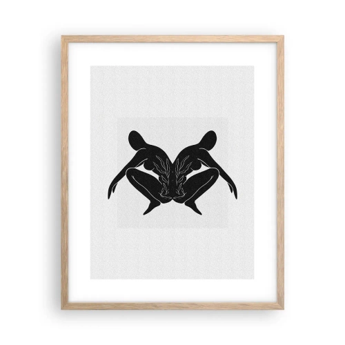 Póster en marco roble claro - Un alma compartida - 40x50 cm