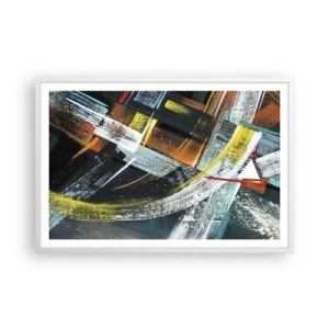 Póster en marco blanco - La energía del movimiento - 91x61 cm