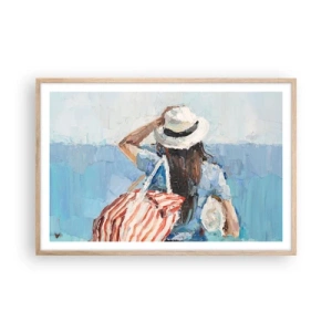 Póster en marco roble claro - Bienvenida a tus vacaciones - 91x61 cm