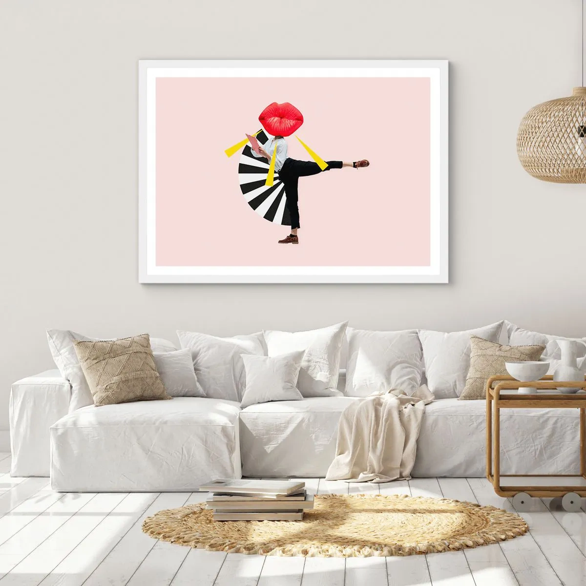 Póster en marco blanco - Arte pop surrealista - 100x70 cm