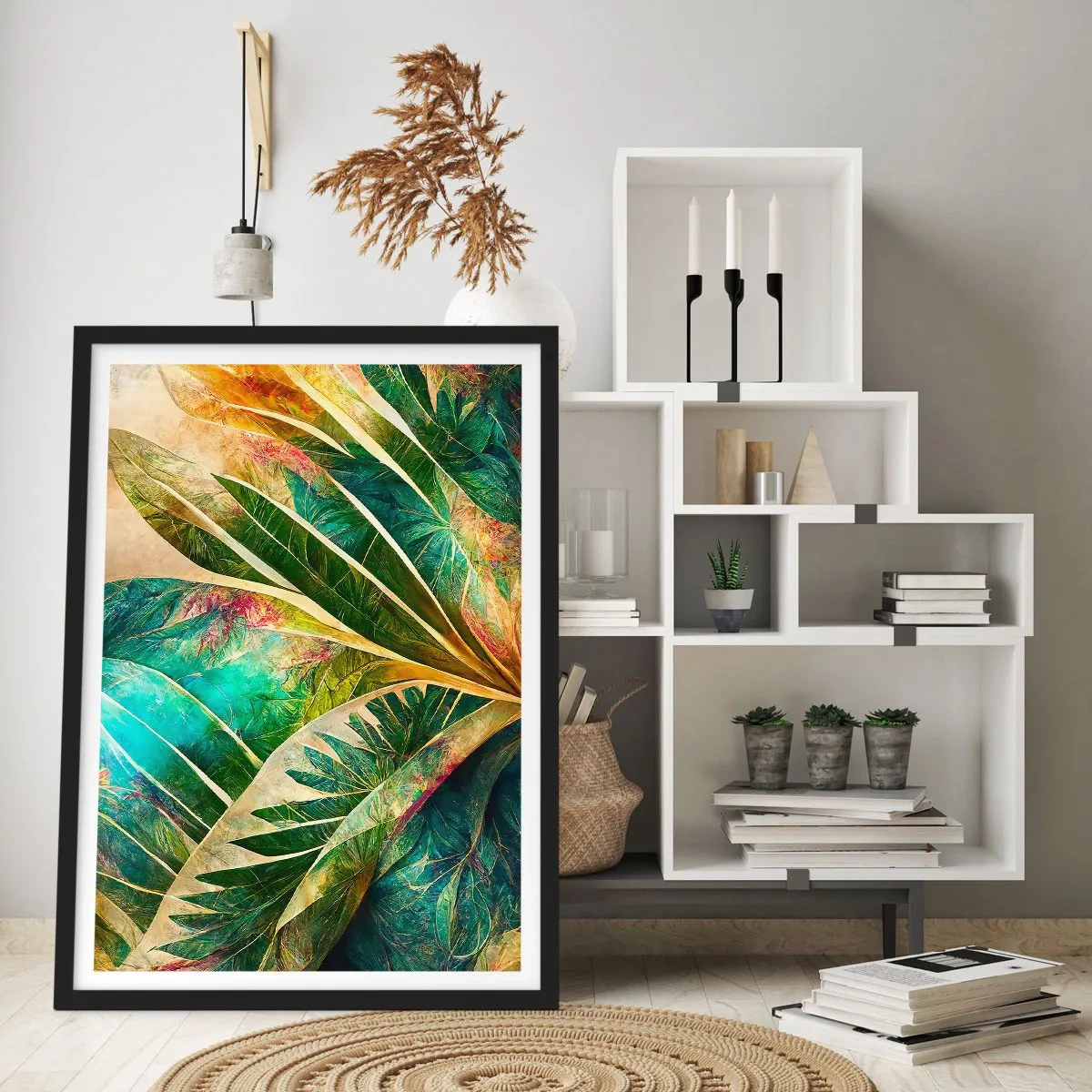 Póster en marco negro - Los colores del trópico - 40x50 cm