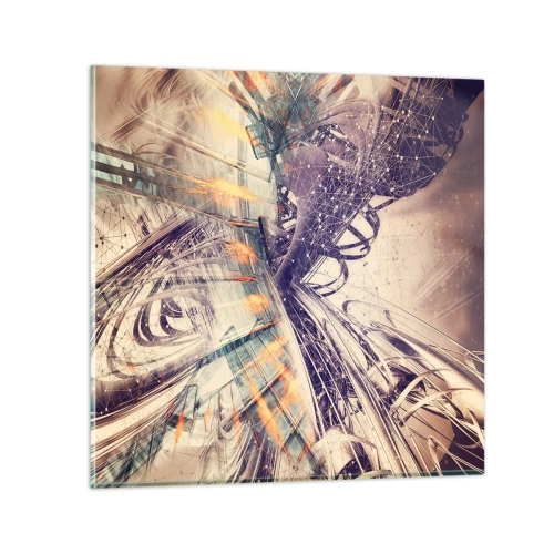 Cuadro sobre vidrio - Impresiones sobre Vidrio - Con mucha prisa - 50x50 cm