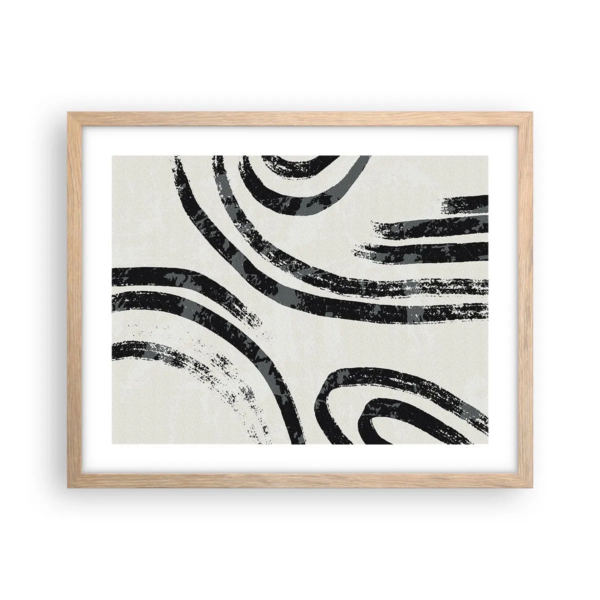 Póster en marco roble claro - A medias - 50x40 cm