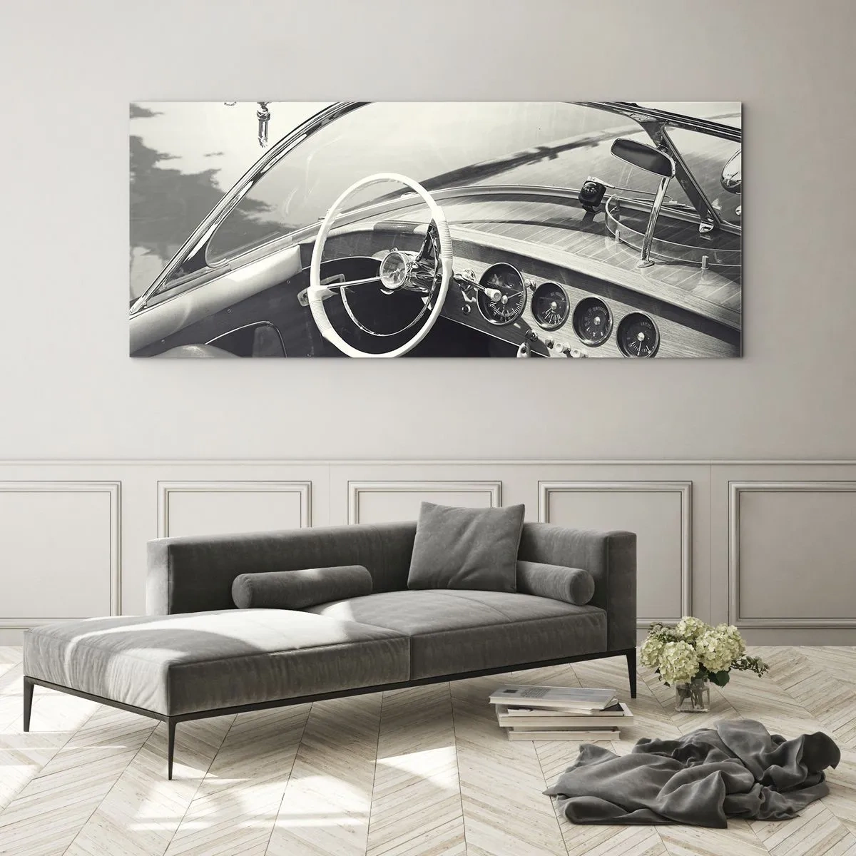 Cuadro sobre vidrio - Impresiones sobre Vidrio - Tiempo para los ricos - 100x40 cm