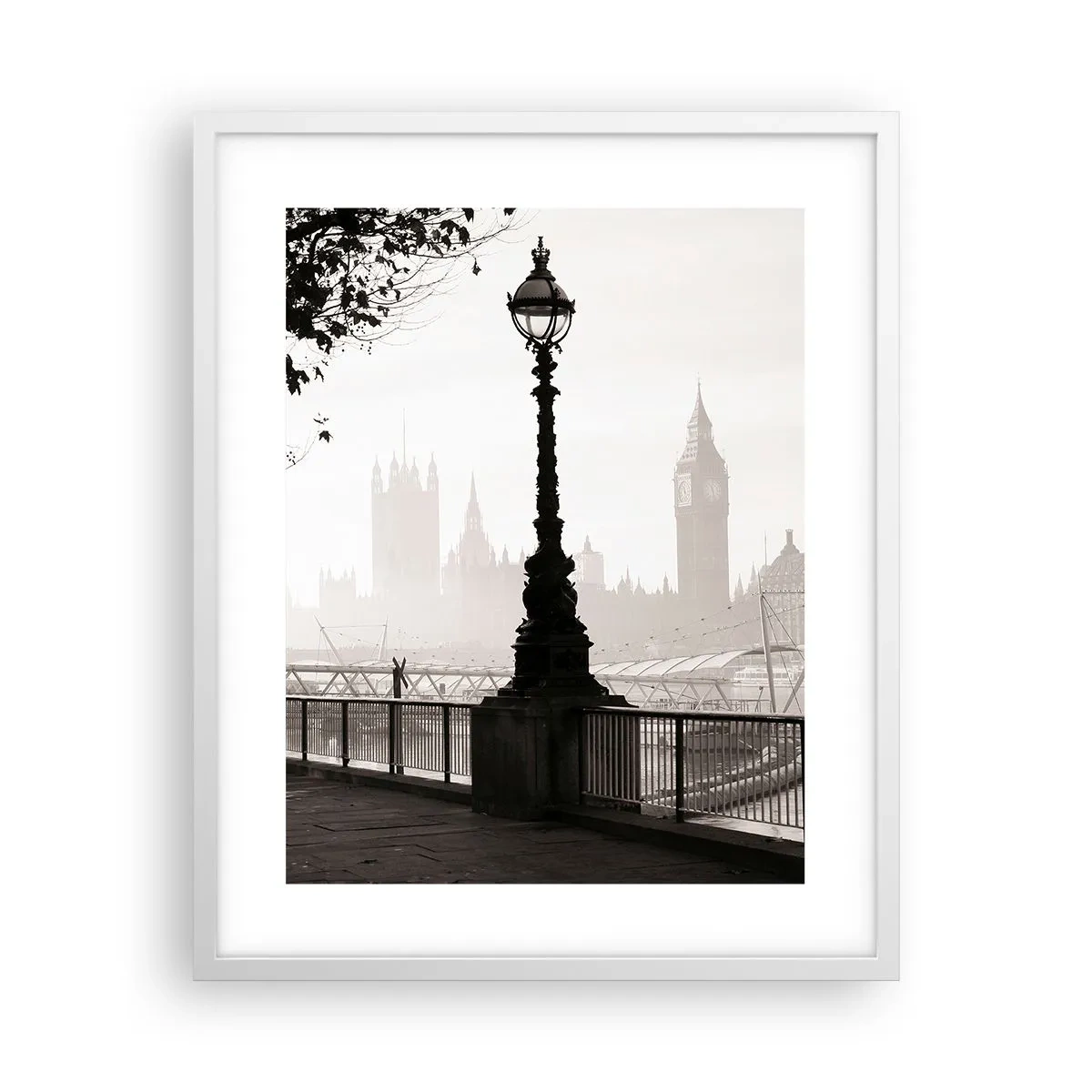 Póster en marco blanco - La mañana de Londres - 40x50 cm