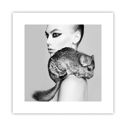 Póster - Dama con chinchilla - 30x30 cm