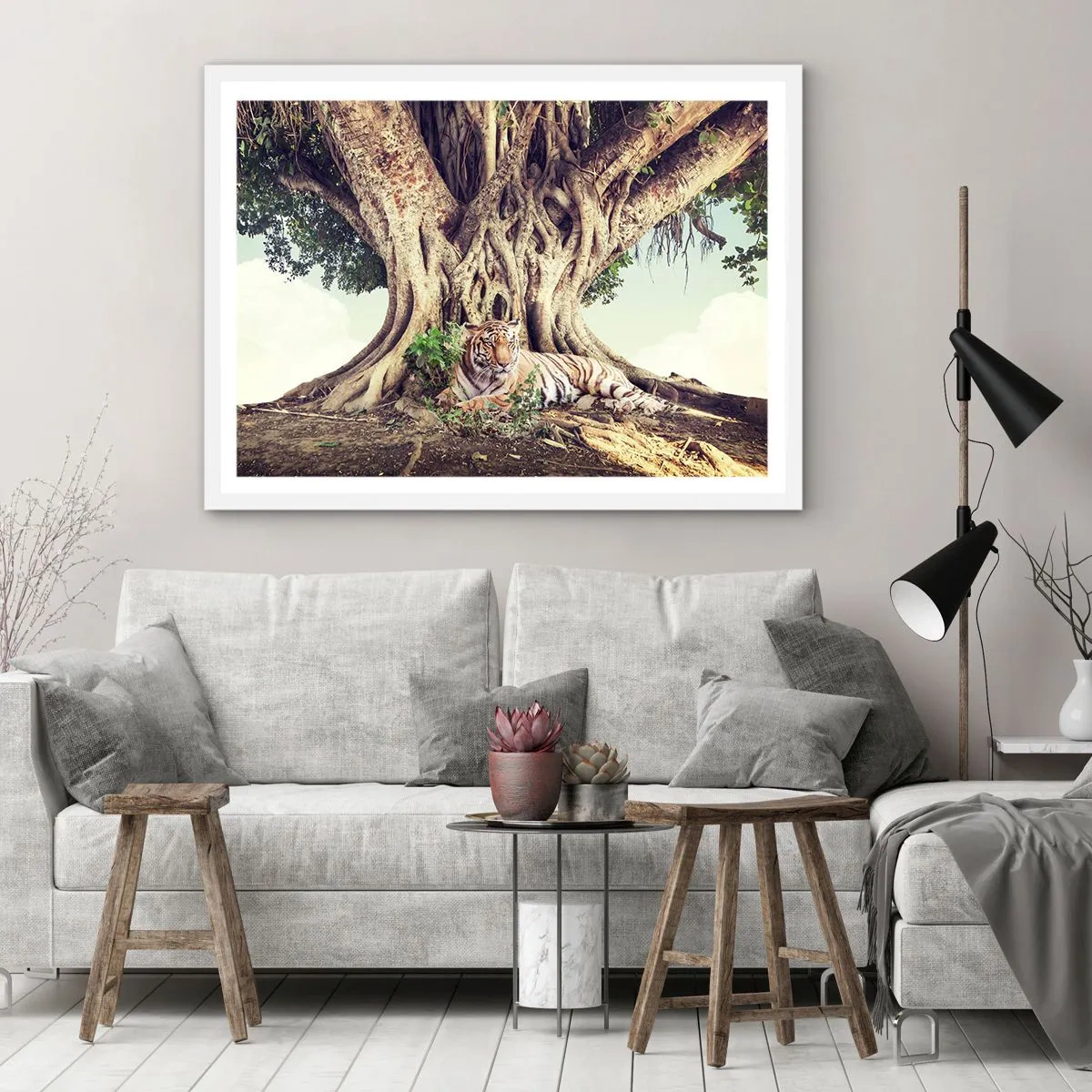 Póster en marco blanco - Una visión desde el Génesis - 100x70 cm