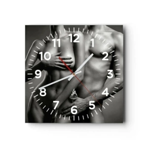 Reloj de pared - Reloj de vidrio - Adán y Eva - 40x40 cm