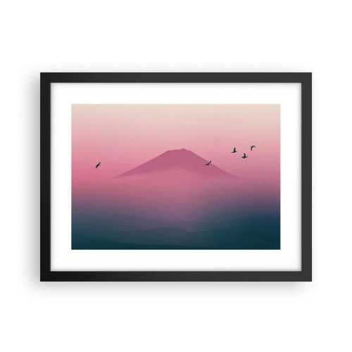 Póster en marco negro - Sobre las nubes - 40x30 cm