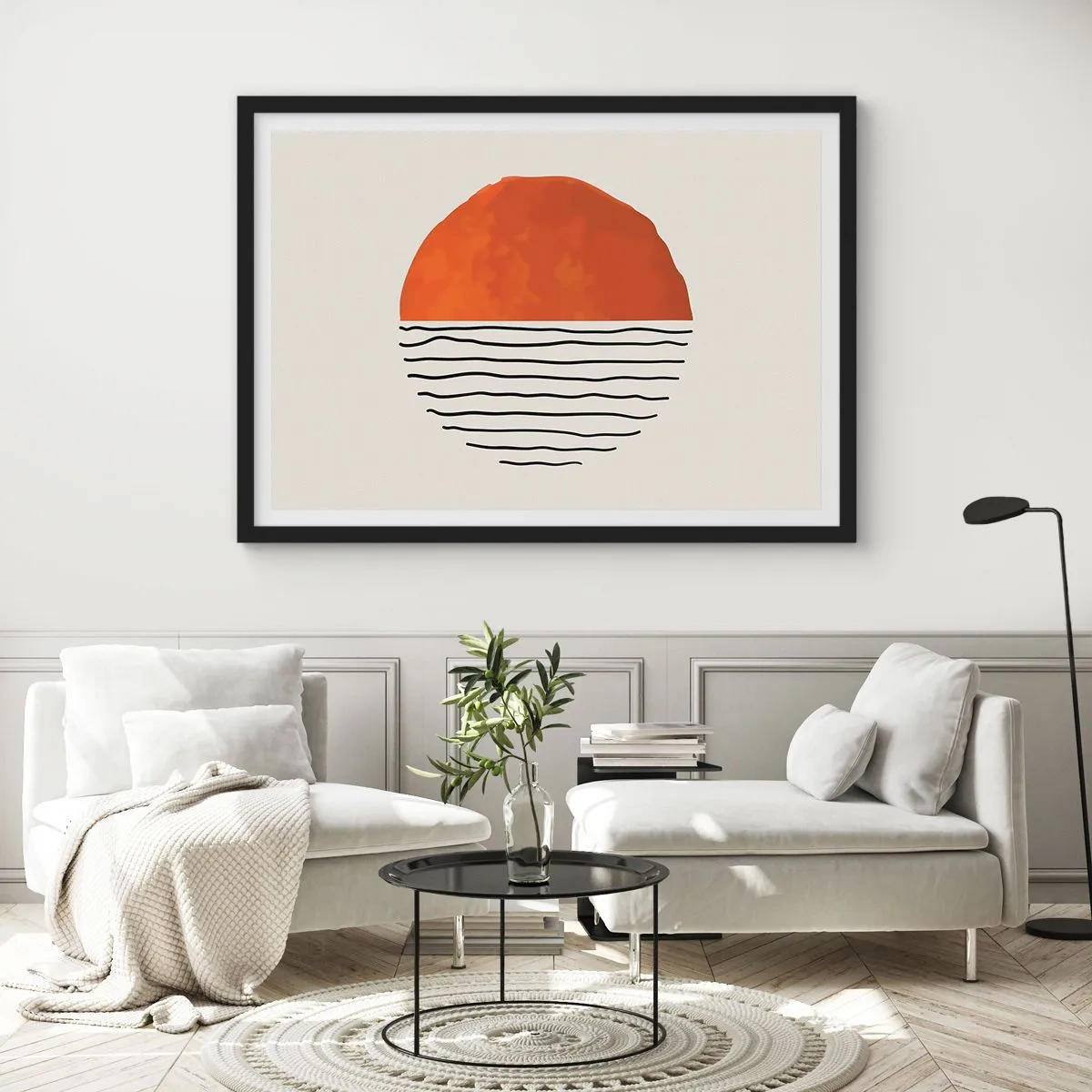 Póster en marco negro - En un ambiente japonés - 40x30 cm
