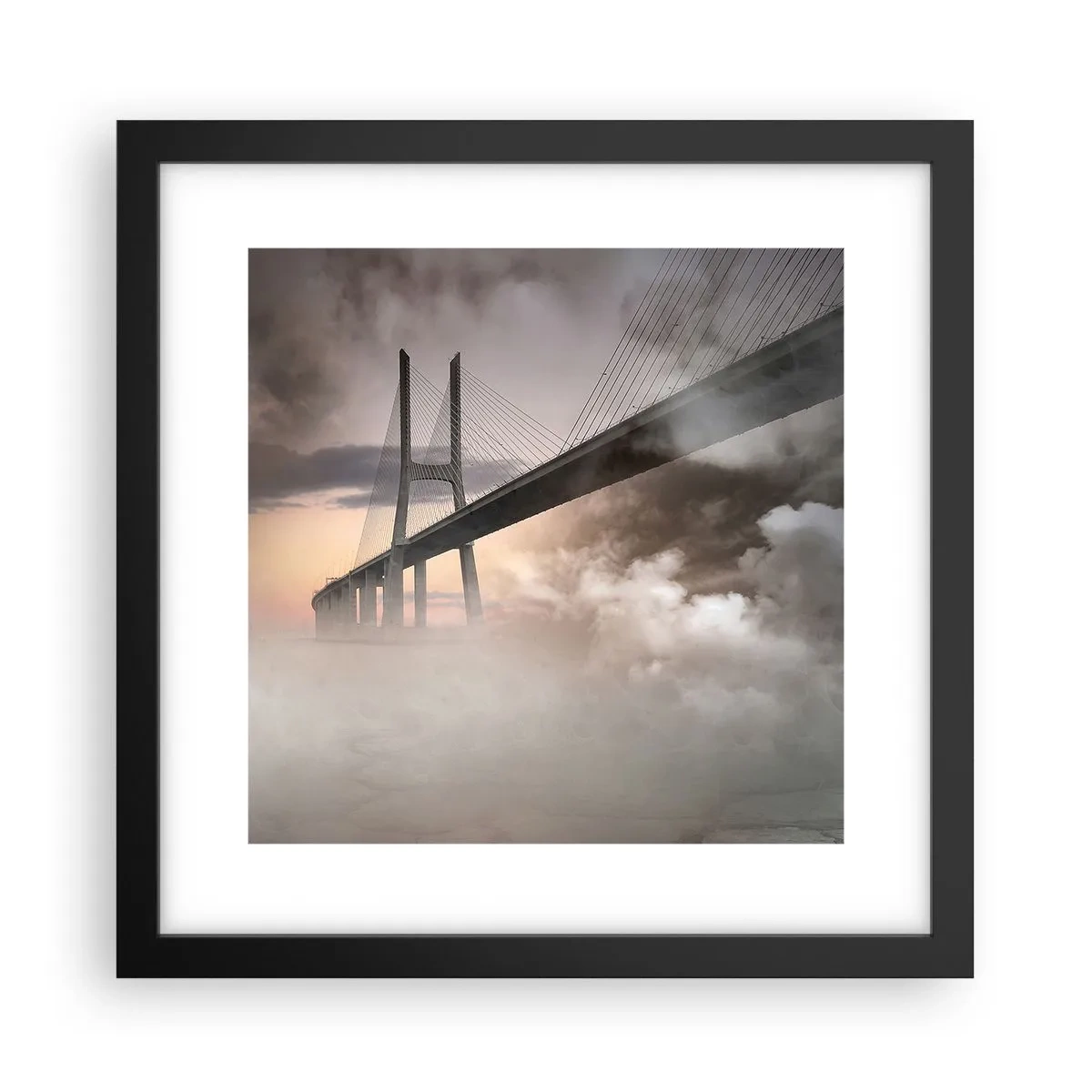 Póster en marco negro - Junto al río que no existe - 30x30 cm