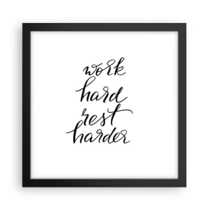 Póster en marco negro - Balance de vida - 30x30 cm