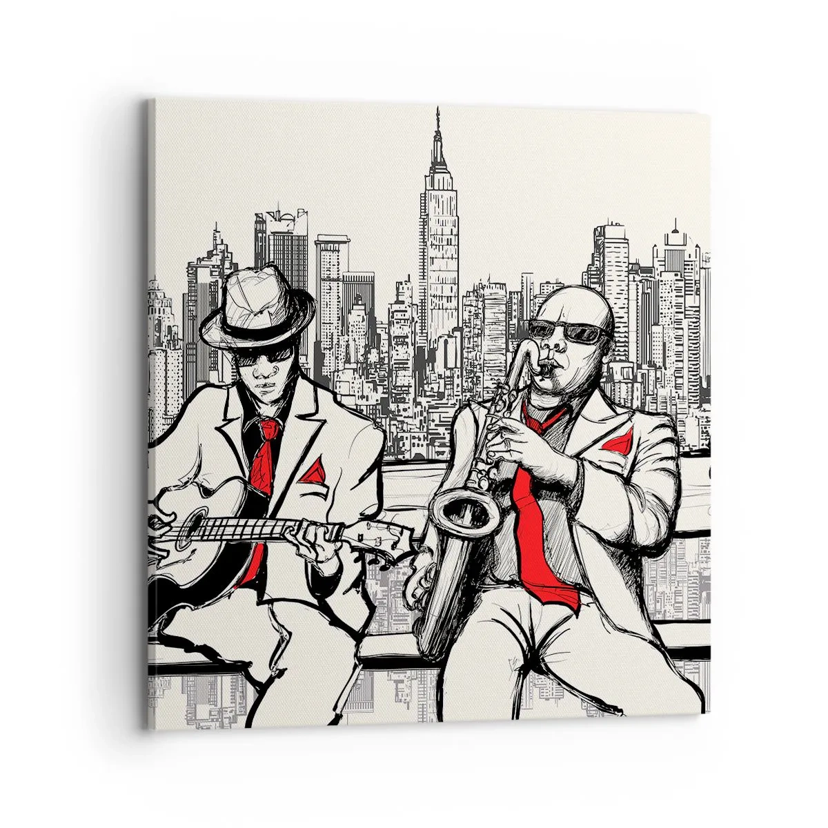 Cuadro sobre lienzo - Impresión de Imagen - Improvisación en Nueva York - 70x70 cm