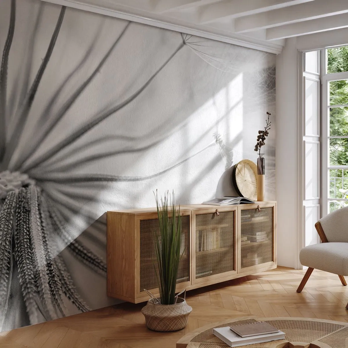 Fotomural Premium Canvas - Caricias del viento - Minimalismo, Delicado, Flor - 200x140 cm