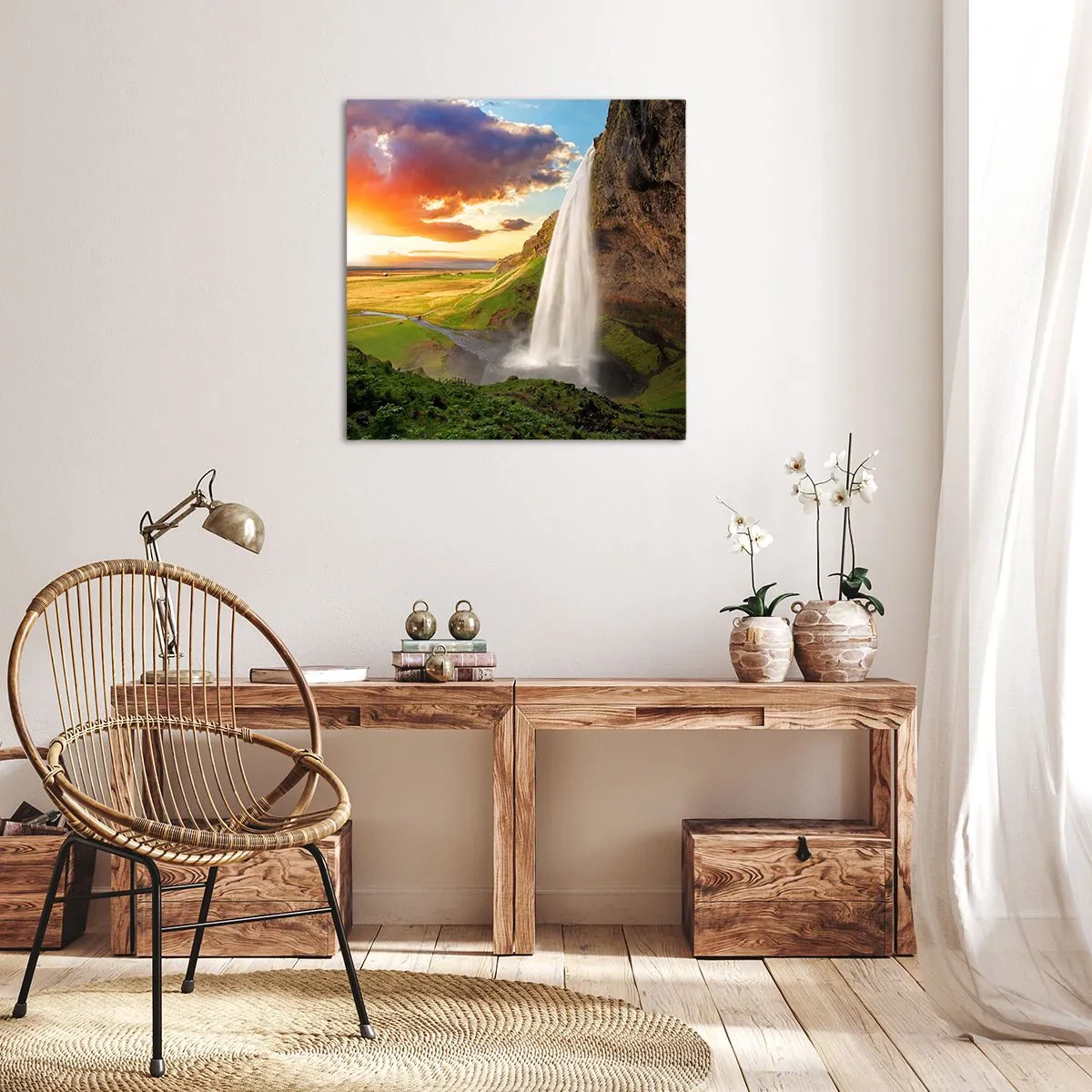 Cuadro sobre lienzo - Impresión de Imagen - La plenitud del verano islandés - 40x40 cm