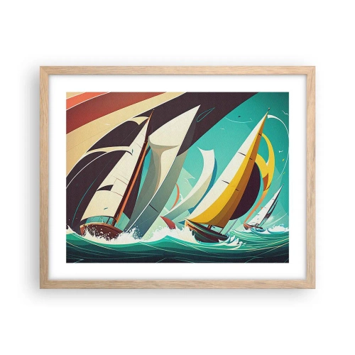 Póster en marco roble claro - Afrontar los elementos - 50x40 cm