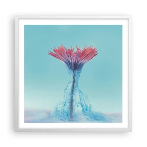 Póster en marco blanco - En un abrazo vigorizante - 60x60 cm