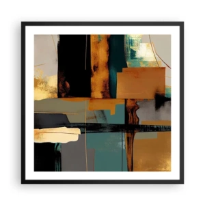 Póster en marco negro - Abstracción: luces y sombras - 60x60 cm