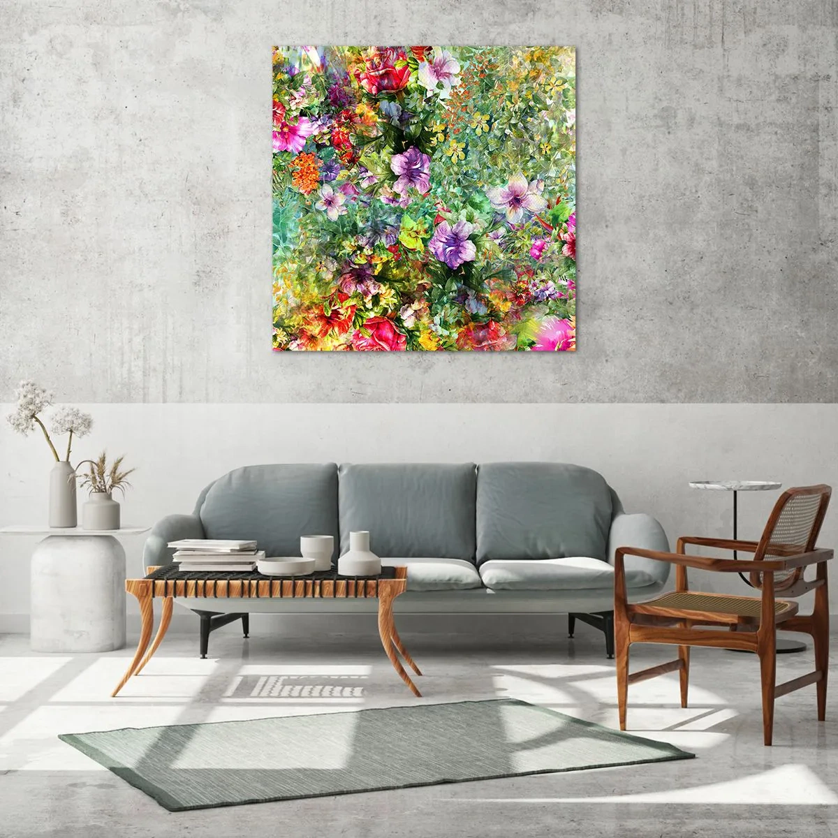 Cuadro sobre vidrio - Impresiones sobre Vidrio - En flores a la perdición - 70x70 cm