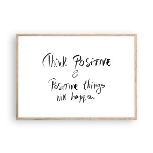 Póster en marco roble claro - ¿Cómo vivir? - 100x70 cm