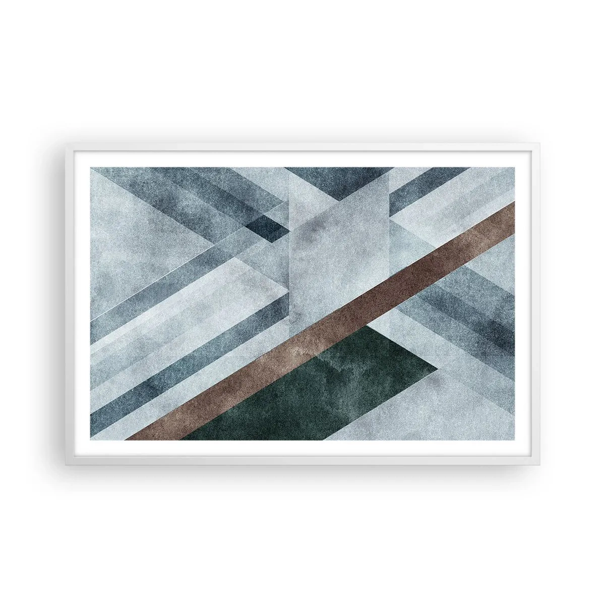 Póster en marco blanco - Sofisticada elegancia de la geometría - 91x61 cm