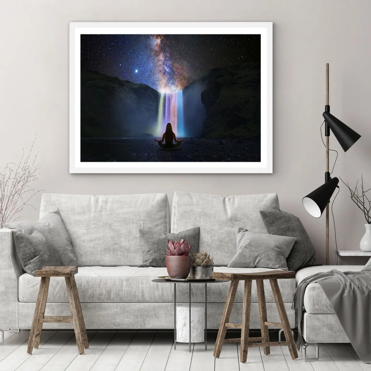 Póster en marco blanco - Armonía absoluta - 91x61 cm