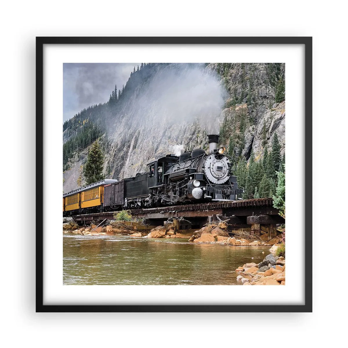 Póster en marco negro - ¿Adónde me llevas? - 50x50 cm